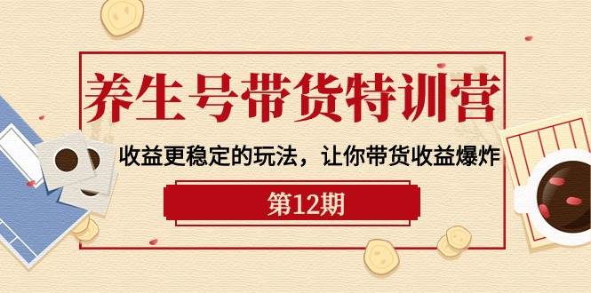 养生号带货特训营【12期】收益更稳定的玩法，让你带货收益爆炸-9节直播课-2Y资源