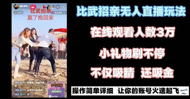 最近很火的无人直播“比武招亲”的一个玩法项目简单-2Y资源