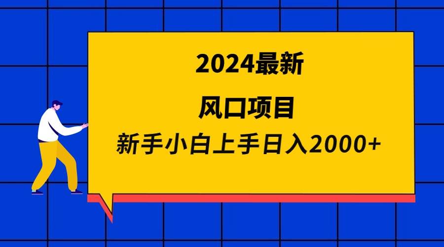 2024最新风口项目 新手小白日入2000+-2Y资源