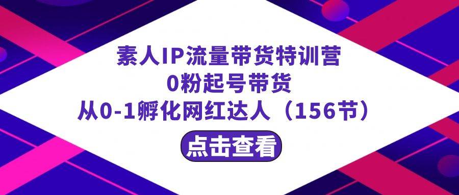 繁星·计划素人IP流量带货特训营：0粉起号带货 从0-1孵化网红达人（156节）-2Y资源