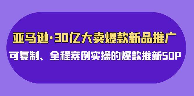 亚马逊30亿·大卖爆款新品推广，可复制、全程案例实操的爆款推新SOP - 2Y资源-2Y资源