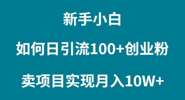 新手小白如何通过卖项目实现月入10W+-2Y资源