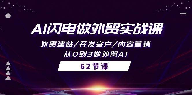 AI闪电做外贸实战课，外贸建站/开发客户/内容营销/从0到3做外贸AI-62节-2Y资源