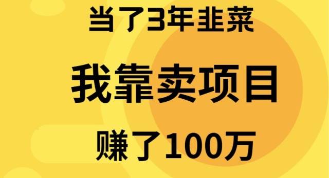 当了3年韭菜，我靠卖项目赚了100万-2Y资源