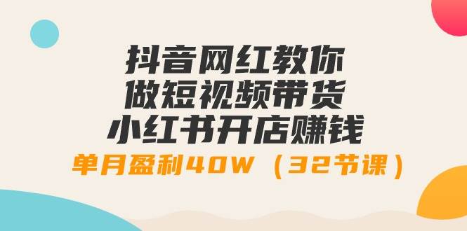 抖音网红教你做短视频带货+小红书开店赚钱，单月盈利40W（32节课） - 2Y资源-2Y资源