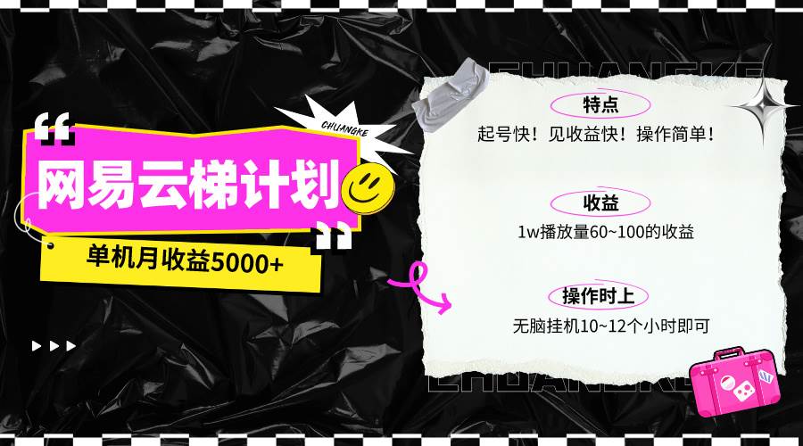 最新网易云梯计划网页版，单机月收益5000+！可放大操作-2Y资源网