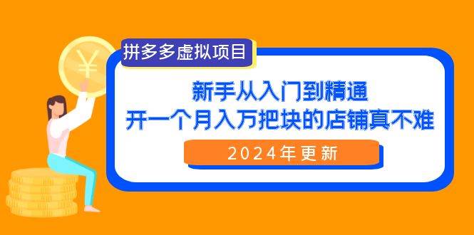 拼多多虚拟项目：入门到精通，开一个月入万把块的店铺 真不难（24年更新）-2Y资源