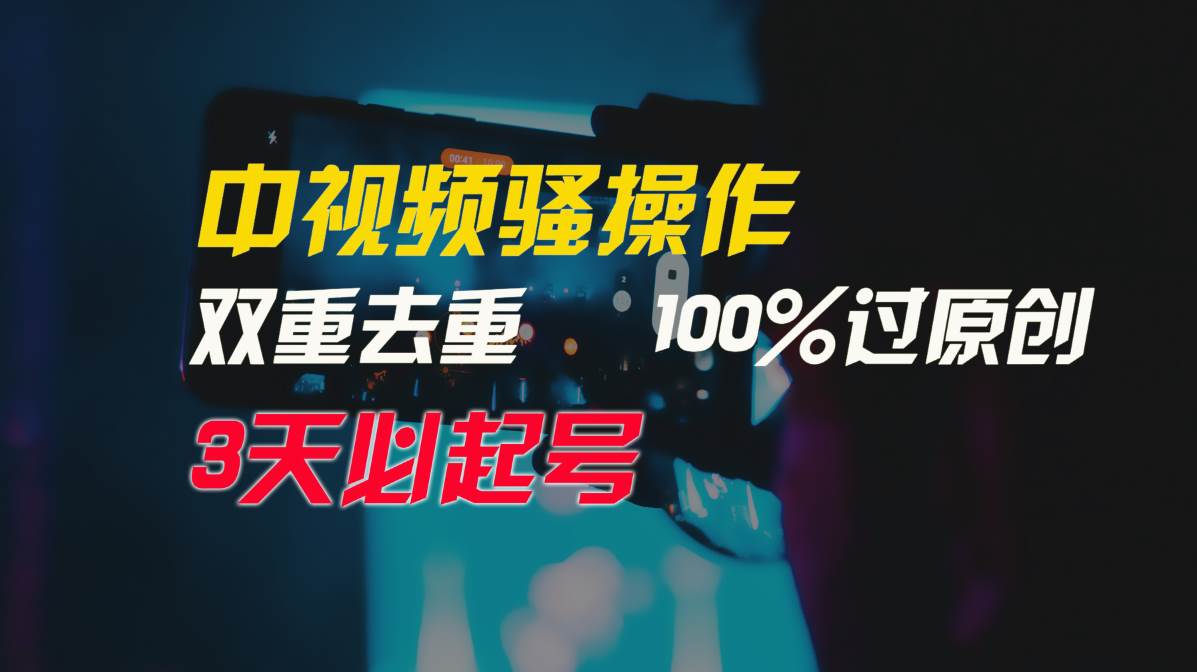 中视频骚操作，双重去重100%过原创，3天比必起号，简单无脑，月入3W+-2Y资源