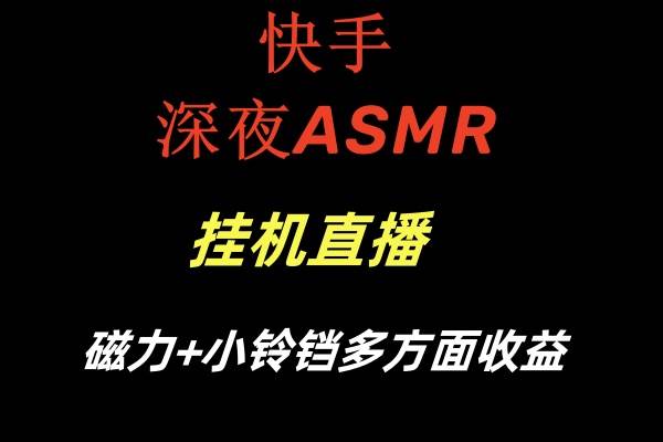 快手深夜ASMR挂机直播磁力+小铃铛多方面收益 - 2Y资源-2Y资源