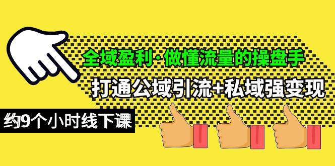 全域盈利·做懂流量的操盘手，打通公域引流+私域强变现，约9个小时线下课-2Y资源