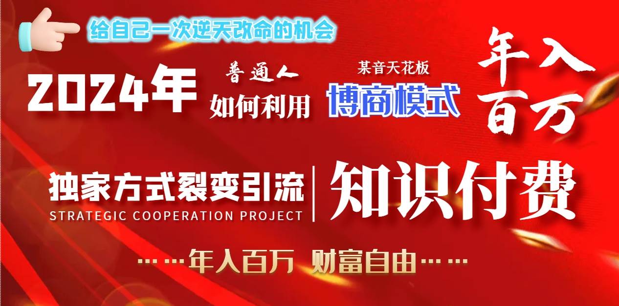 2024年普通人如何利用博商模式做翻身项目年入百万，财富自由-2Y资源