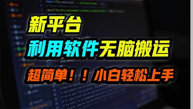 新平台用软件无脑搬运，月赚10000+，小白也能轻松上手-2Y资源