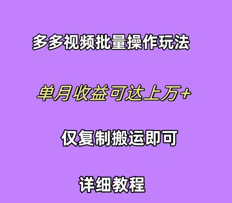 拼多多视频带货快速过爆款选品教程 每天轻轻松松赚取三位数佣金 小白必…-2Y资源