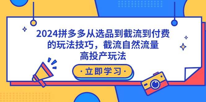 2024拼多多从选品到截流到付费的玩法技巧，截流自然流量玩法，高投产玩法-2Y资源