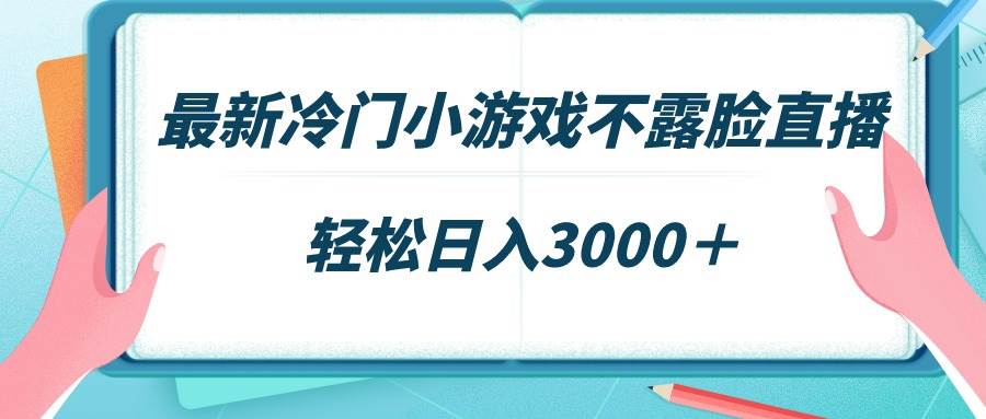 最新冷门小游戏不露脸直播，场观稳定几千，轻松日入3000＋-2Y资源