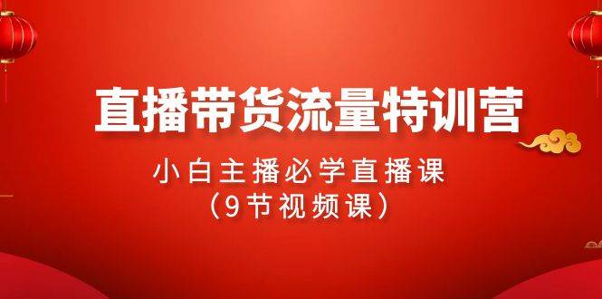 2024直播带货流量特训营，小白主播必学直播课（9节视频课）-2Y资源