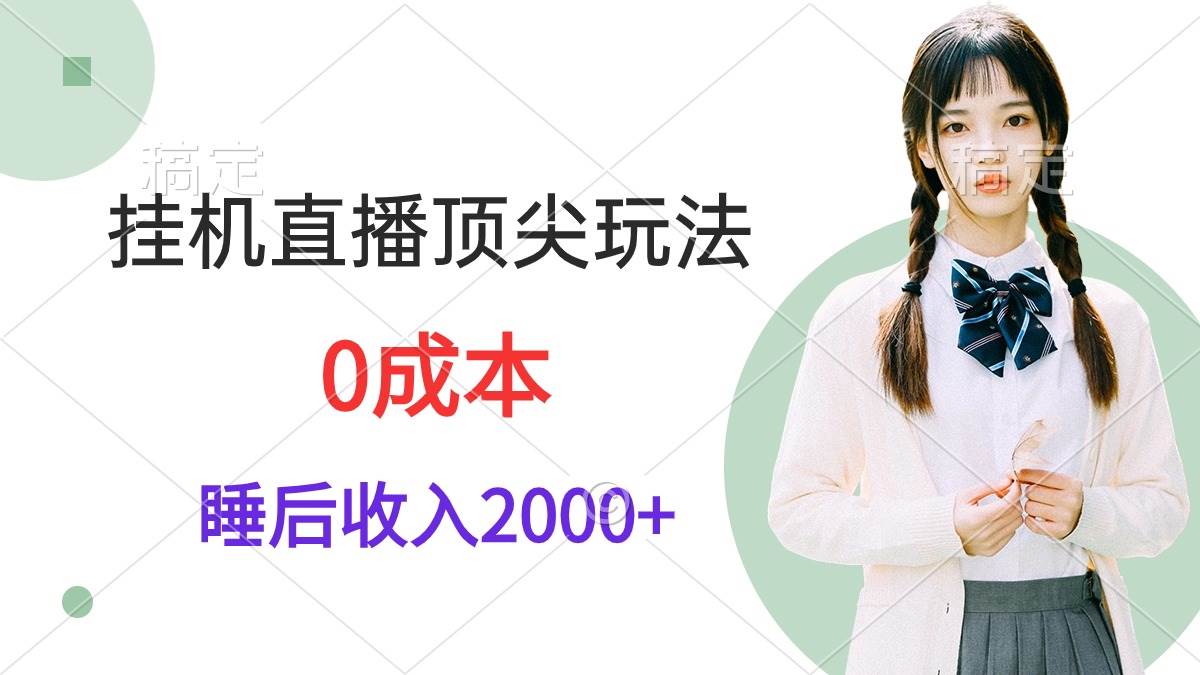 挂机直播顶尖玩法，睡后日收入2000+、0成本，视频教学-2Y资源