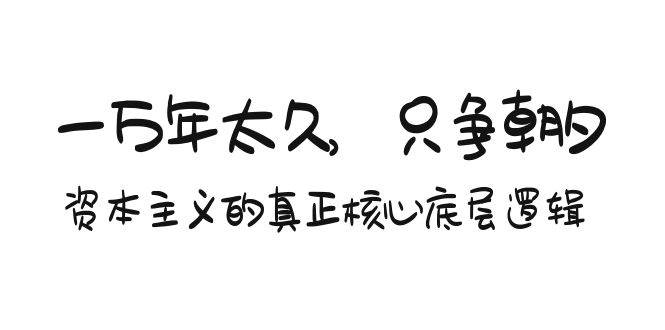 某付费文章《一万年太久，只争朝夕：资本主义的真正核心底层逻辑》-2Y资源