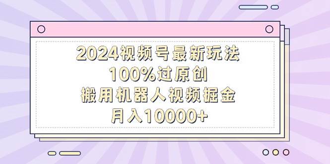 2024视频号最新玩法，100%过原创，搬用机器人视频掘金，月入10000+-2Y资源