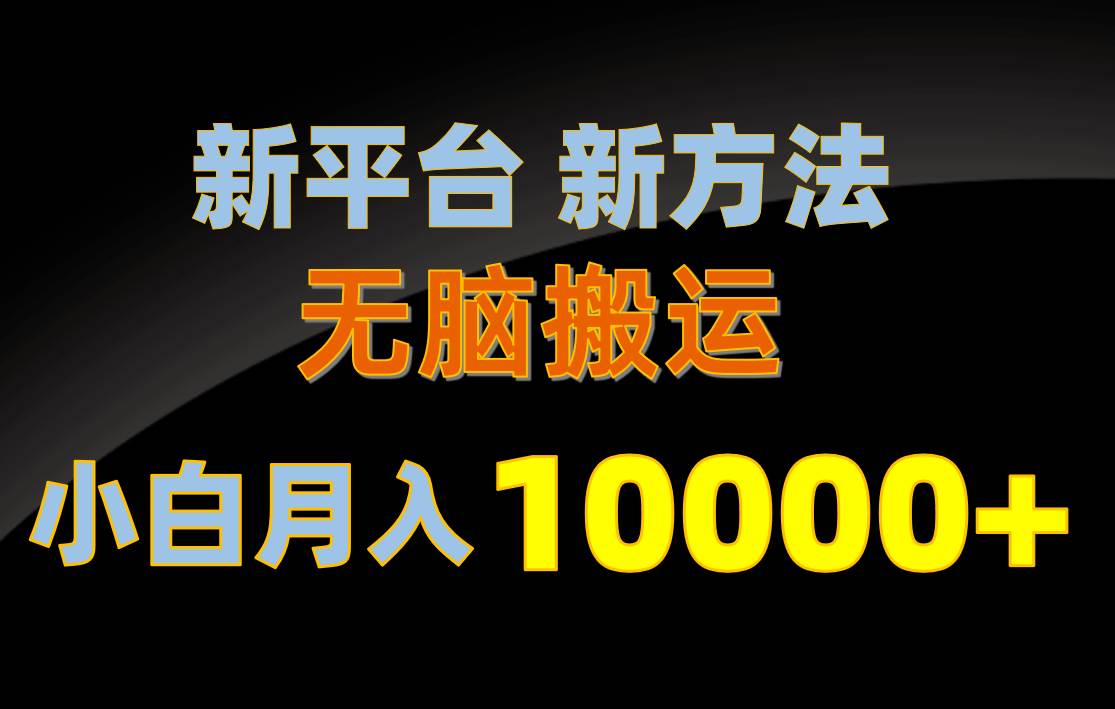 新平台新方法，无脑搬运，月赚10000+，小白轻松上手不动脑-2Y资源