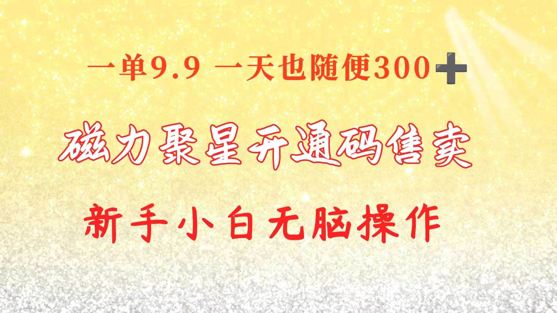 快手磁力聚星码信息差 售卖  一单卖9.9  一天也轻松300+ 新手小白无脑操作-2Y资源