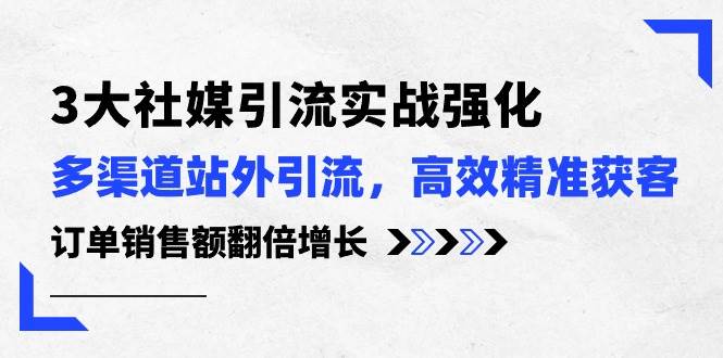 3大社媒引流实操强化，多渠道站外引流/高效精准获客/订单销售额翻倍增长-2Y资源