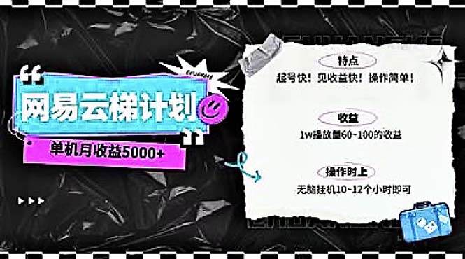 2024网易云云梯计划 单机日300+ 无脑月入5000+-2Y资源网