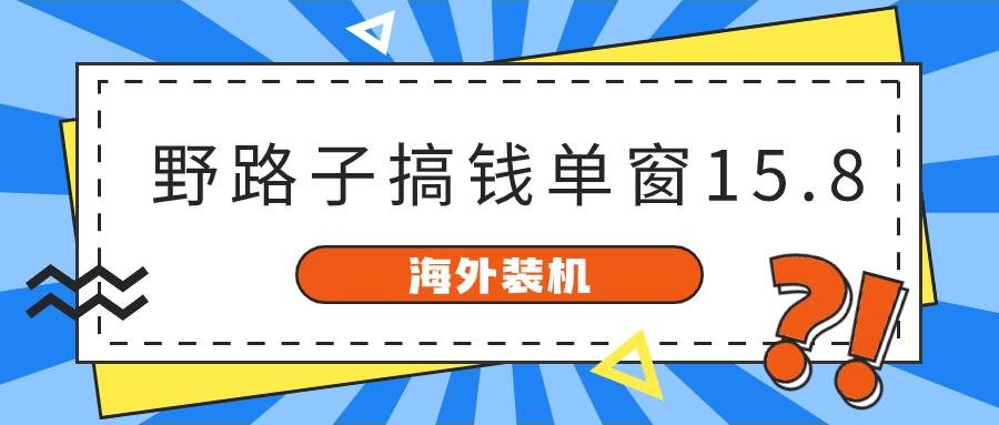 海外装机，野路子搞钱，单窗口15.8，已变现10000+ - 2Y资源-2Y资源