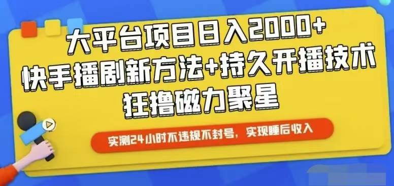 快手24小时无人直播，真正实现睡后收益-2Y资源