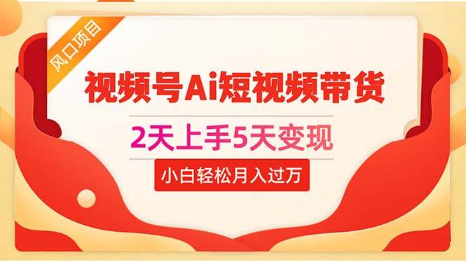 2天上手5天变现视频号Ai短视频带货0粉丝0基础小白轻松月入过万-2Y资源