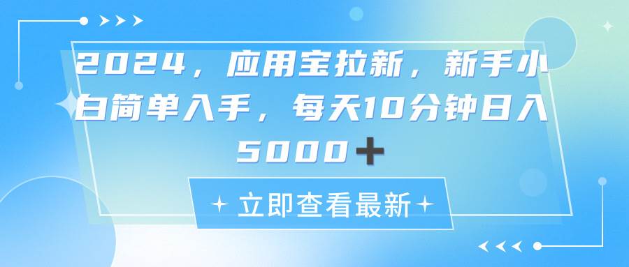 2024应用宝拉新，真正的蓝海项目，每天动动手指，日入5000+-2Y资源