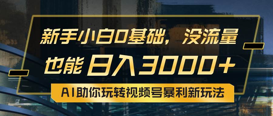 小白0基础，没流量也能日入3000+：AI助你玩转视频号暴利新玩法-2Y资源