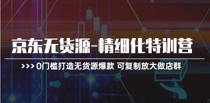 京东无货源-精细化特训营，0门槛打造无货源爆款 可复制放大做店群-2Y资源