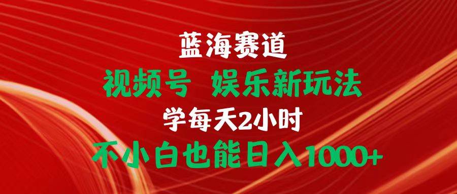 蓝海赛道视频号 娱乐新玩法每天2小时小白也能日入1000+-2Y资源