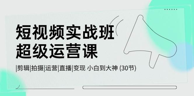 短视频实战班-超级运营课，|剪辑|拍摄|运营|直播|变现 小白到大神 (30节)-2Y资源