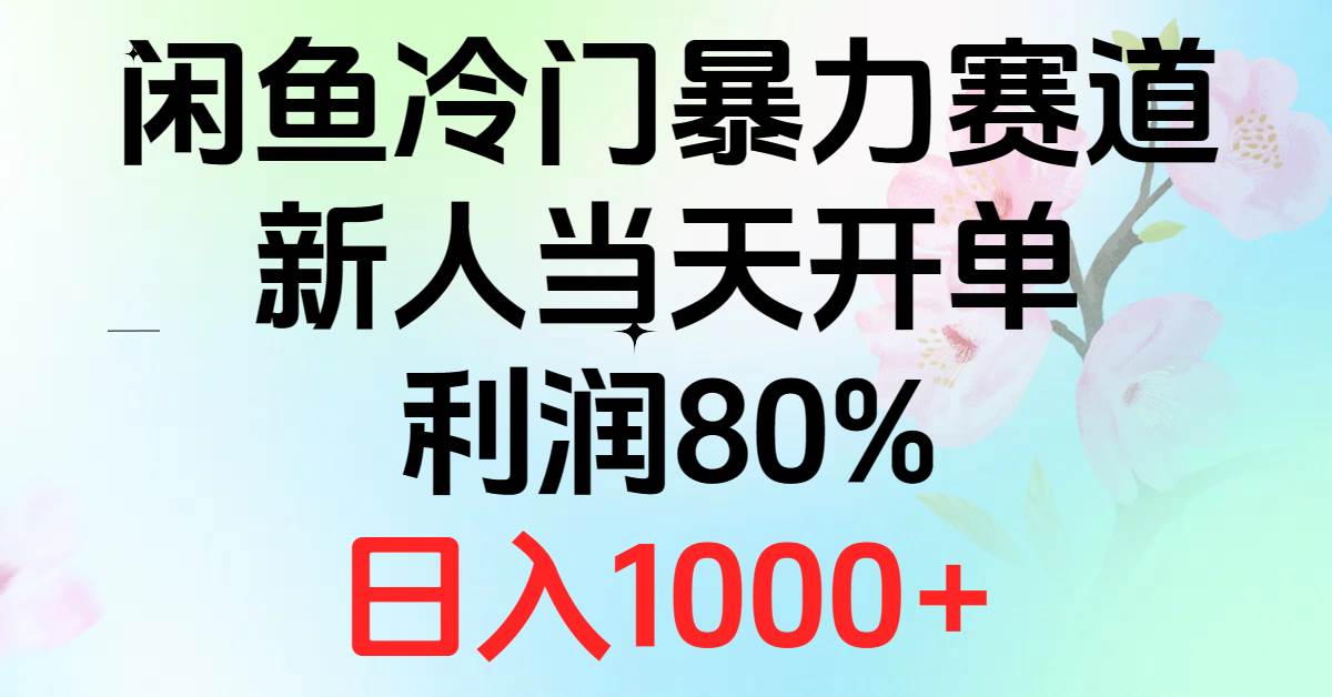 2024闲鱼冷门暴力赛道，新人当天开单，利润80%，日入1000+-2Y资源