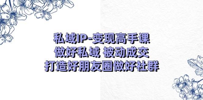 私域IP-变现高手课：做好私域 被动成交，打造好朋友圈做好社群（18节）-2Y资源