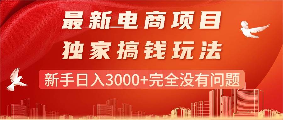 最新电商项目-搞钱玩法，新手日入3000+完全没有问题-2Y资源