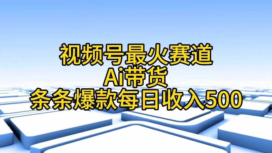 视频号最火赛道——Ai带货条条爆款每日收入500-2Y资源