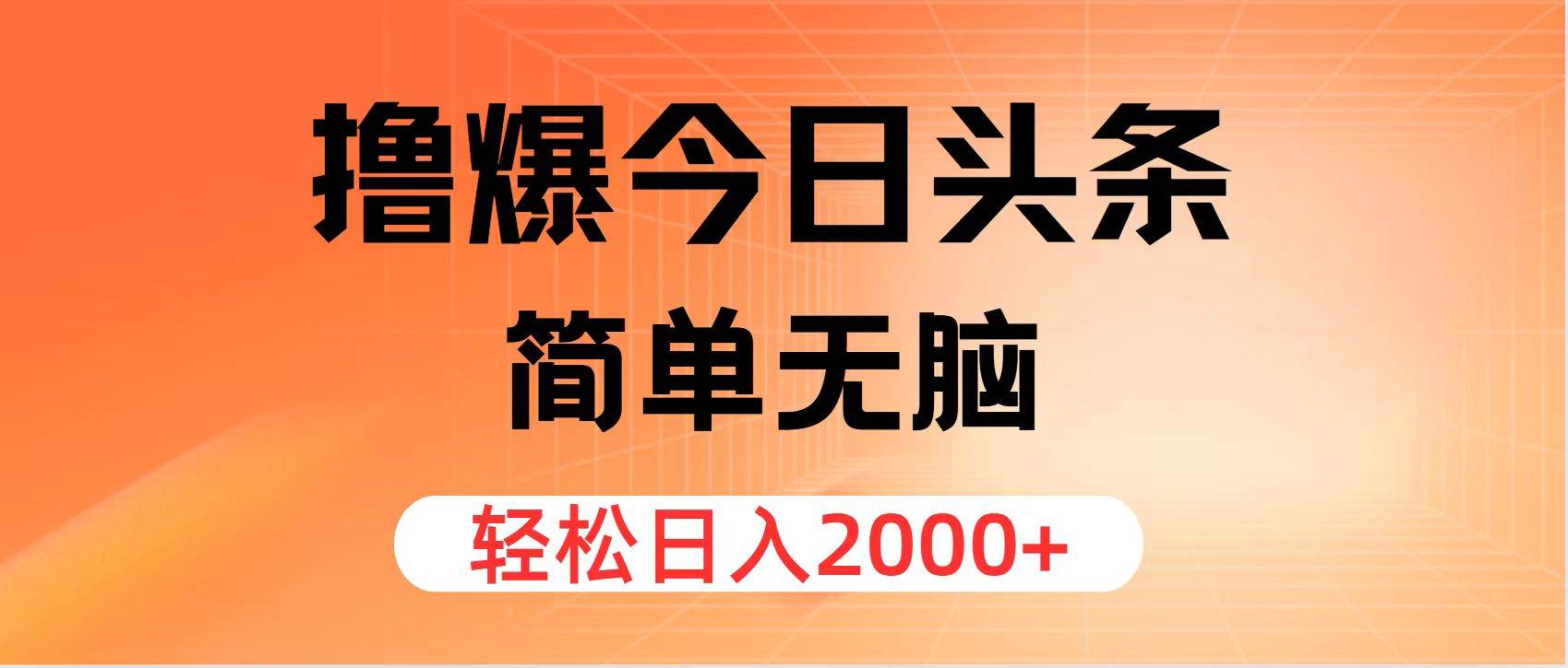 撸爆今日头条，简单无脑，日入2000+-2Y资源