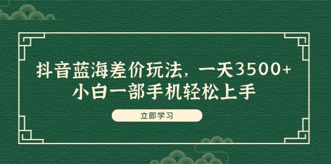 抖音蓝海差价玩法，一天3500+，小白一部手机轻松上手-2Y资源