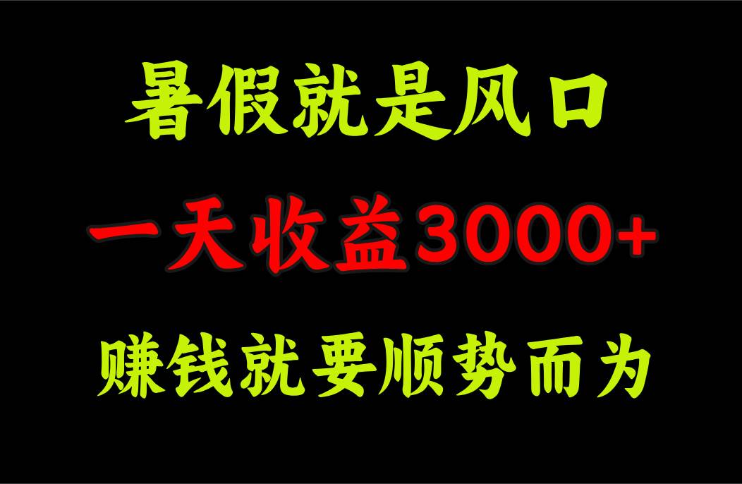 一天收益3000+ 赚钱就是顺势而为，暑假就是风口-2Y资源