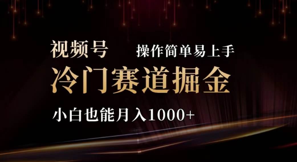 2024视频号冷门赛道掘金，操作简单轻松上手，小白也能月入1000+-2Y资源