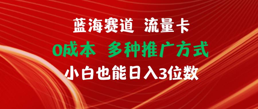 图片[1]-蓝海赛道 流量卡 0成本 小白也能日入三位数-2Y资源