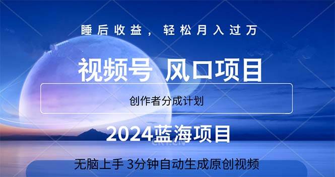 2024蓝海项目，3分钟自动生成视频，月入过万-2Y资源