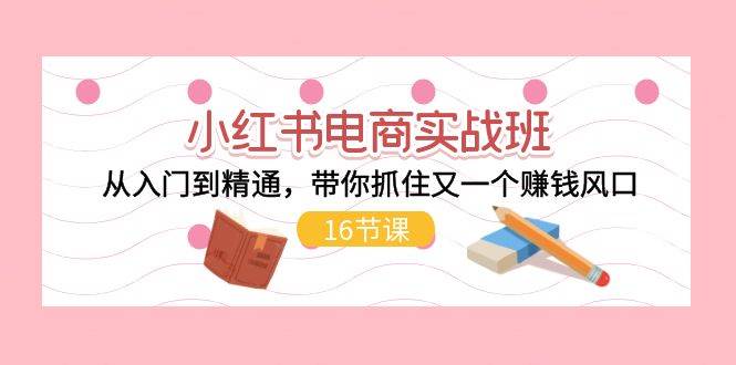 小红书电商实战班，从入门到精通，带你抓住又一个赚钱风口（16节）-2Y资源