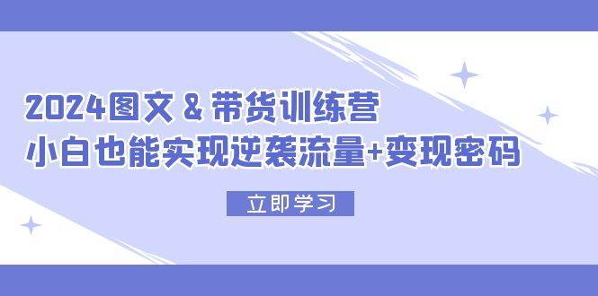 2024 图文+带货训练营，小白也能实现逆袭流量+变现密码-2Y资源