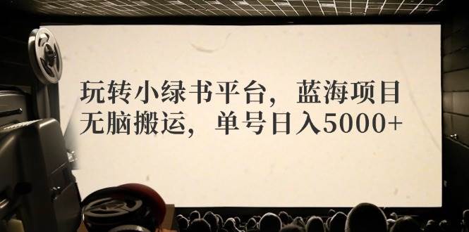 玩转小绿书平台，蓝海项目，无脑搬运，单号日入5000+-2Y资源