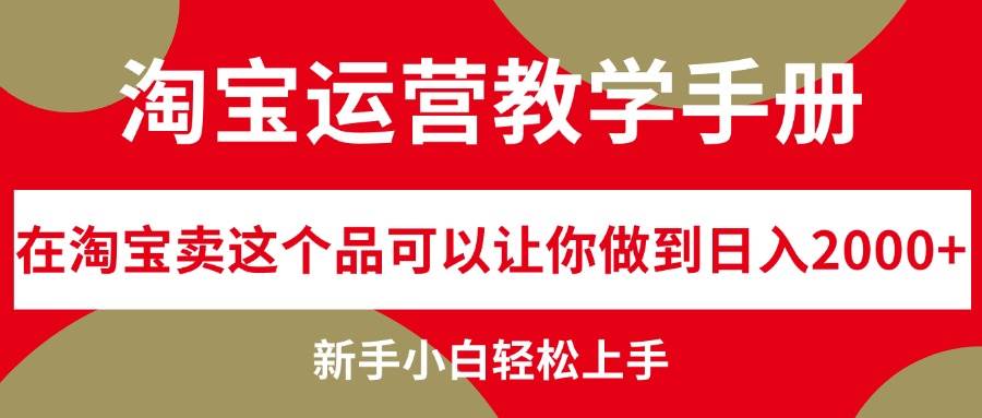 淘宝运营教学手册，在淘宝卖这个品可以让你做到日入2000+，新手小白轻…-2Y资源