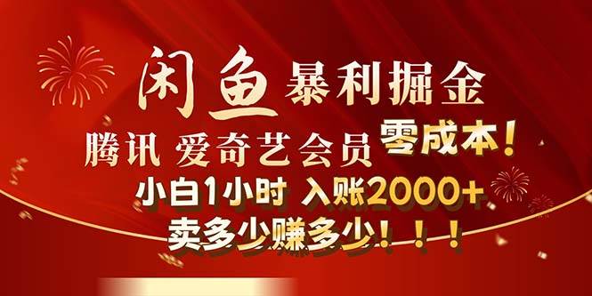 闲鱼全新暴力掘金玩法，官方正品影视会员无成本渠道！小白1小时收…-2Y资源